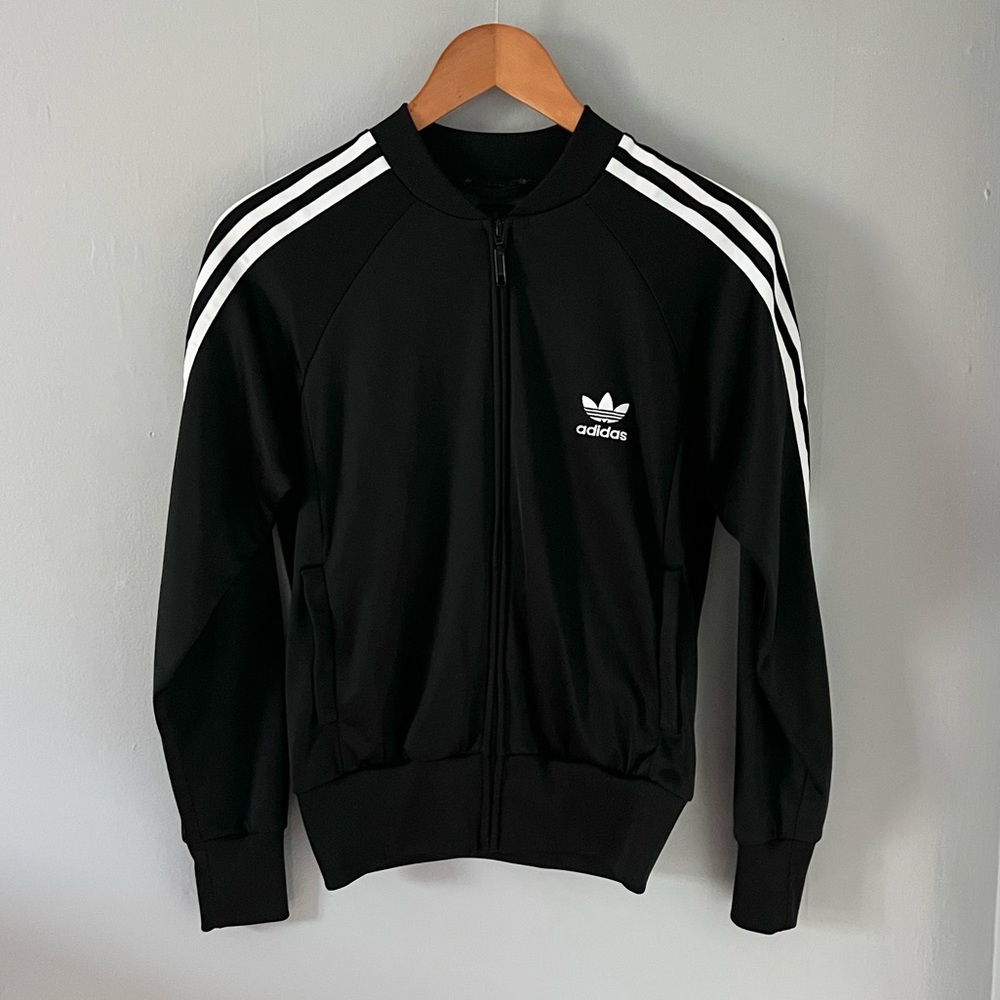 Adidas Classic Zip Up Jacket Black Medium